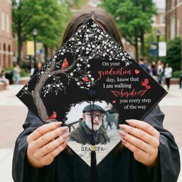 On Your Graduation Day Memorial Custom Photo - Personalized Graduation Cap Topper – view 5