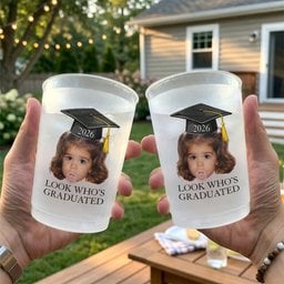 Custom Vintage Childhood Photo Graduation Gift Party - Personalized Cups – view 4