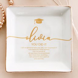 Graduation Gifts Message For Graduated Daughter, Gift For Her - Personalized Jewelry Dish – view 5