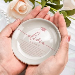 Graduation Gifts Message For Graduated Daughter, Gift For Her - Personalized Jewelry Dish – view 3