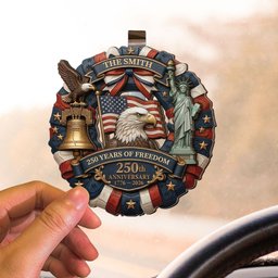 250th Anniversary Gift For Mom, Dad, Family, Friend - Personalized Car Visor Clip – view 3