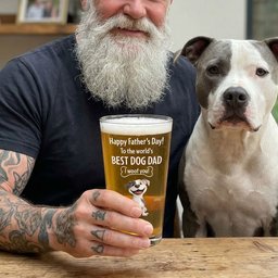 To The World's Best Dog Dad - Personalized Beer Glass – view 3