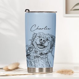 Custom Pet Portrait Gift For Dog Lover, Cat Lover - Personalized Tumbler – view 4