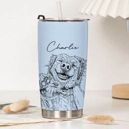 Custom Pet Portrait Gift For Dog Lover, Cat Lover - Personalized Tumbler – view 5