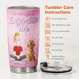 Rocking The Dog Mom Life - Personalized Tumbler – view 7