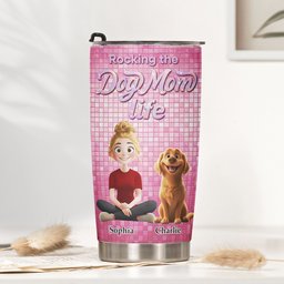Rocking The Dog Mom Life - Personalized Tumbler – view 3