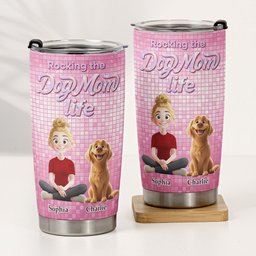 Rocking The Dog Mom Life - Personalized Tumbler – view 4