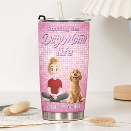 Rocking The Dog Mom Life - Personalized Tumbler – view 6