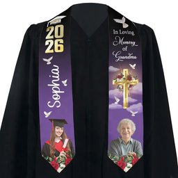Graduation Memorial Custom Photo - Personalized Graduation Stole – view 4