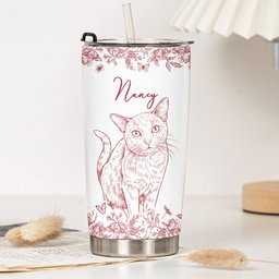 Custom Pet Portrait Cup Gift For Dog Lover, Cat Lover - Personalized Tumbler Cup – view 6