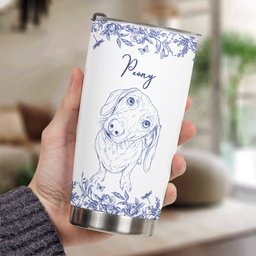 Custom Pet Portrait Cup Gift For Dog Lover, Cat Lover - Personalized Tumbler Cup – view 5