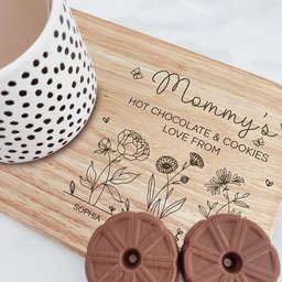 Mommy's Coffee & Cakes - Tea, Coffee Board For Mom, Grandma - Custom Biscuit Board – view 3