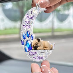 I Woof You To The Moon And Back - Personalized Rear View Mirror Accessory – view 2