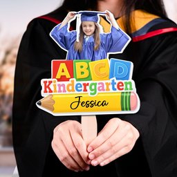 Pre K Kindergarten Abcd Graduation - Personalized Graduation Fan – view 3