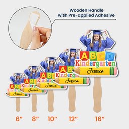 Pre K Kindergarten Abcd Graduation - Personalized Graduation Fan – view 6
