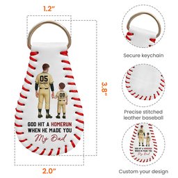 God Hit A Homerun When He Made You My Dad/ Mom - Personalized Keychain – view 4