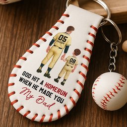 God Hit A Homerun When He Made You My Dad/ Mom - Personalized Keychain – view 3