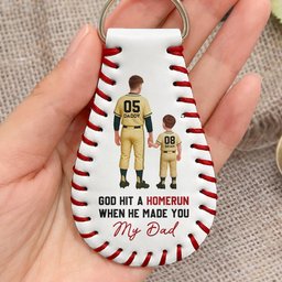 God Hit A Homerun When He Made You My Dad/ Mom - Personalized Keychain – view 2