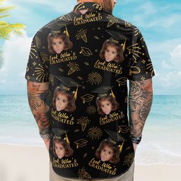 Graduation Matching Shirt With Childhood Photo - Vintage Childhood Themed - Personalized Hawaiian Shirt – view 6
