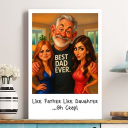 Caricature Your Photo - Father's Day Funny Gift For Dad, Family - Personalized Photo Poster – view 2
