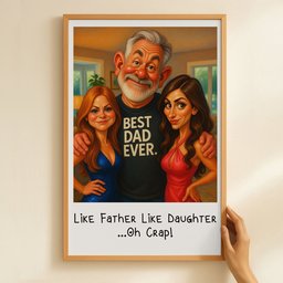 Caricature Your Photo - Father's Day Funny Gift For Dad, Family - Personalized Photo Poster – view 6