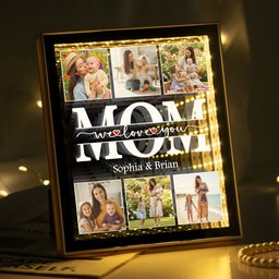 We Love You Gift For Mom, Grandma, Wife - Personalized Photo Infinity Mirror Light Box – view 2