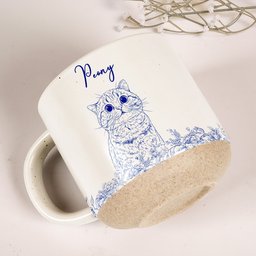 Custom Pet Portrait Mug For Pet Lovers, Dog Mom, Cat Mom - Personalized Photo Pottery Mug – view 4