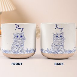 Custom Pet Portrait Mug For Pet Lovers, Dog Mom, Cat Mom - Personalized Photo Pottery Mug – view 6