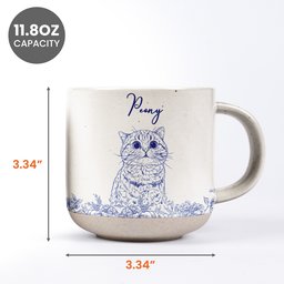 Custom Pet Portrait Mug For Pet Lovers, Dog Mom, Cat Mom - Personalized Photo Pottery Mug – view 7