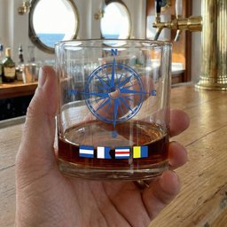Name In Nautical Flags, Sailor, Anchor Compass Life - Personalized Whiskey Glass – view 3