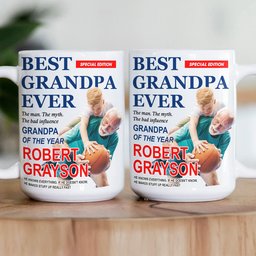 Best Grandpa Ever Special Edition - Personalized Photo Mug – view 4