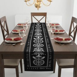 Custom Family Name In Viking Runes - Personalized Table Runner – view 2