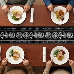 Custom Family Name In Viking Runes - Personalized Table Runner – view 3