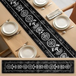 Custom Family Name In Viking Runes - Personalized Table Runner – view 4