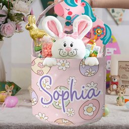 Custom Name Easter Pattern - Personalized Easter Basket – view 2