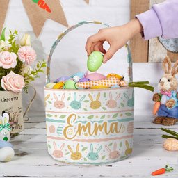 Custom Name Easter Pattern - Personalized Easter Basket – view 3