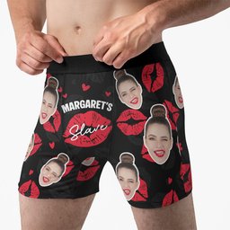Her Slave - Naughty Spicy Gift For Him, Husband, Boyfriend - Personalized Photo Men's Boxer Briefs – view 2