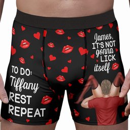 It’s Not Gonna Lick Itself - To Do List Spicy Gift For Him, Husband - Personalized Men's Boxer Briefs