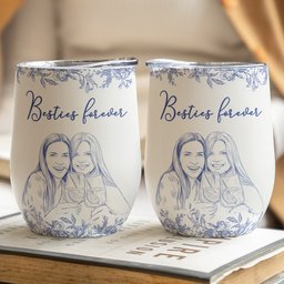 Custom Photo Gift For Friends, Soul Sisters - Personalized Photo Wine Tumbler – view 4