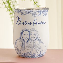 Custom Photo Gift For Friends, Soul Sisters - Personalized Photo Wine Tumbler – view 2