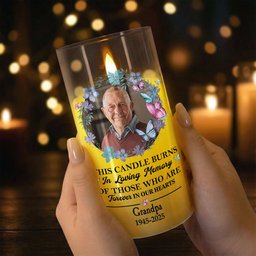 This Candle Burns In Loving Memory - Personalized Photo LED Candle Light – view 4