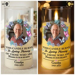 This Candle Burns In Loving Memory - Personalized Photo LED Candle Light – view 5
