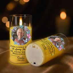 This Candle Burns In Loving Memory - Personalized Photo LED Candle Light – view 2