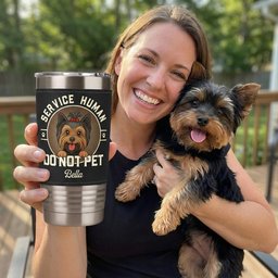 Service Human - Dog New Version - Personalized 20oz Leather Wrapped Tumbler – view 4