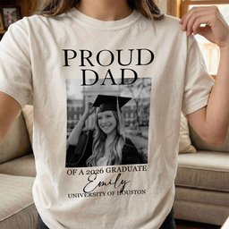 Custom Graduation Shirt Proud Family Of Graduate 2026 Senior Picture Grad Tee - Personalized Photo Comfort Tee – view 5