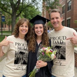 Custom Graduation Shirt Proud Family Of Graduate 2026 Senior Picture Grad Tee - Personalized Photo Comfort Tee – view 2