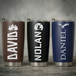 Custom Name & Icon Gift For Husband, Dad, Son - Personalized Tumbler Cup – view 2
