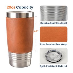 Legend, Husband, Dad And Grandpa Custom Family Name - Personalized 20oz Leather Wrapped Tumbler – view 5