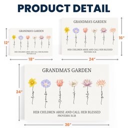 Grandma's Garden Christian Gift For Grandma, Mom - Proverbs 31:28 - Personalized Poster – view 5