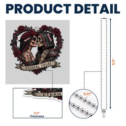 Skull Couple Spooky Skeleton Style ’Til Death Do Us Part - Personalized Rear View Mirror Accessory – view 7